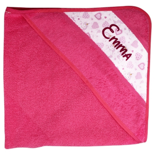 Cape de bain personnalisée Rose