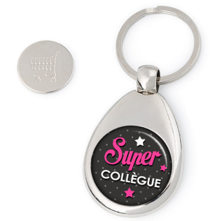 Porte clés jeton de caddie Collègue - idée cadeau collègue