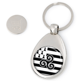 Porte clés jeton de caddie bretagne - idée cadeau bretagne