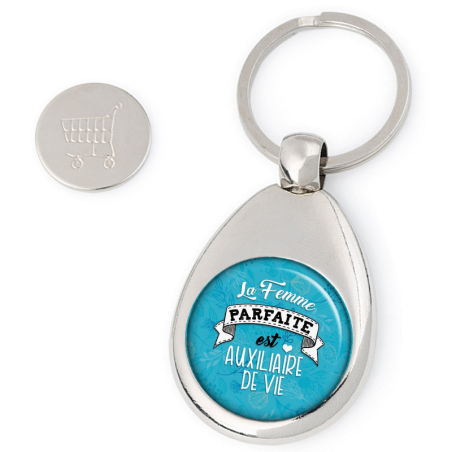       Porte clés jeton de caddie Auxilière de Vie - idée cadeau Auxilière de vie
    