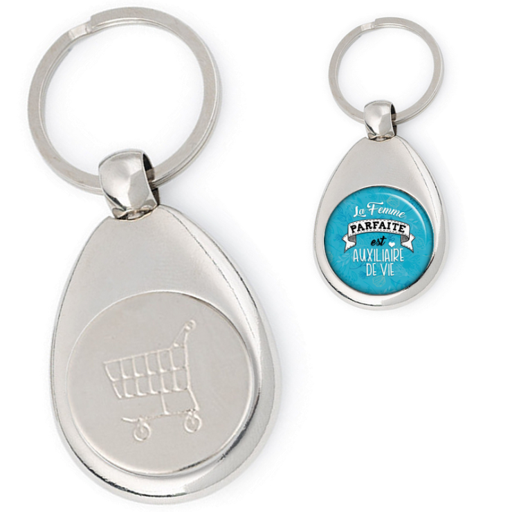       Porte clés jeton de caddie Auxilière de Vie - Angora
    