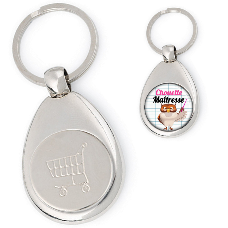      Porte clés jeton de caddie Maitresse - cadeau original pour marquer la fin de l’année scolaire
    