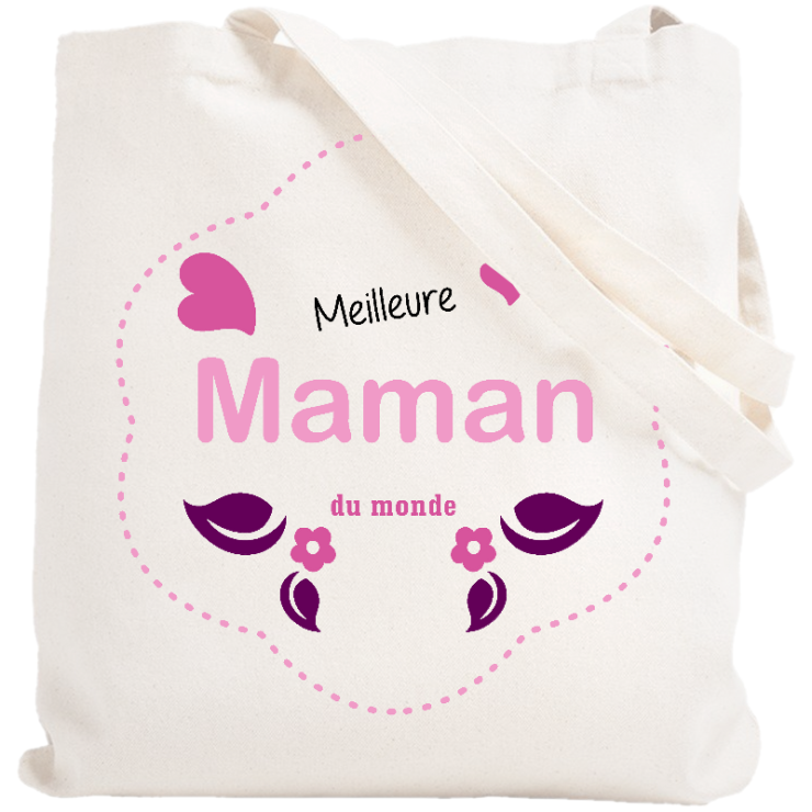 Tote bag Maman - Sac meilleure maman du monde - blanc