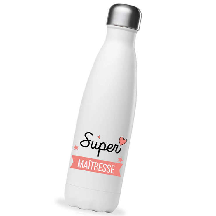 Bouteille isotherme maîtresse - Idée cadeau maîtresse - Enseignante - 500ml