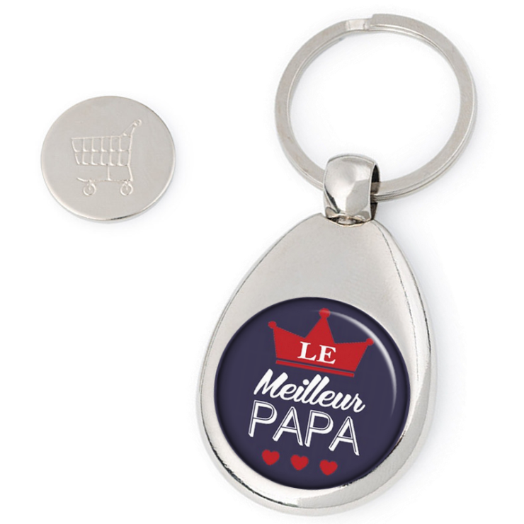 Porte clés jeton de caddie PAPA