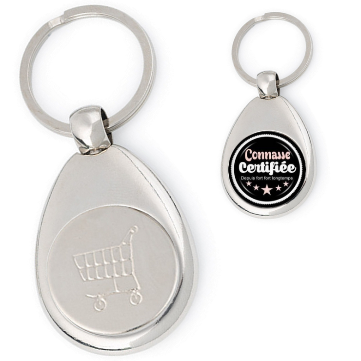       Porte clés jeton de caddie Connasse - Idée cadeau humouristique connasse - Anniversaire - Angora
    