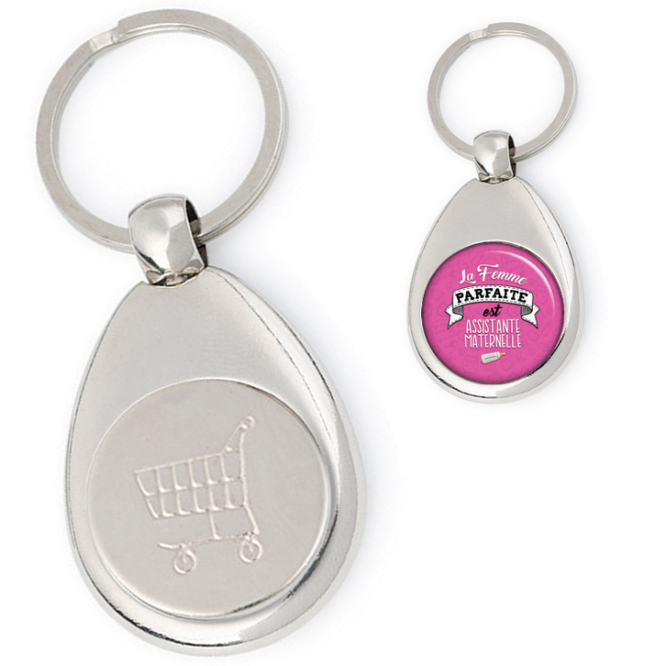       Porte clés jeton de caddie Assistante Maternelle - Angora
    