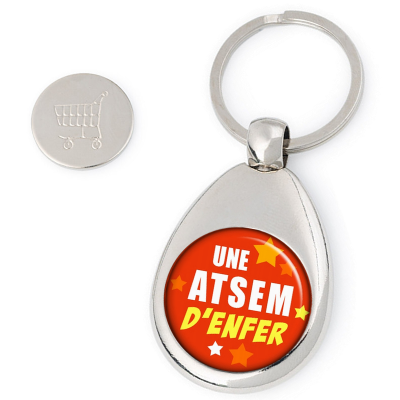 Porte clés jeton de caddie Atsem - idée cadeau Atsem