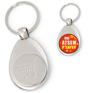 Achat porte clés jeton de caddie Atsem - idée cadeau Atsem
