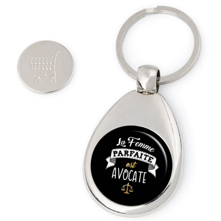       Porte clés jeton de caddie Avocate - idée cadeau Avocate
    