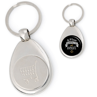 Achat porte clés jeton de caddie Avocate - idée cadeau Avocate