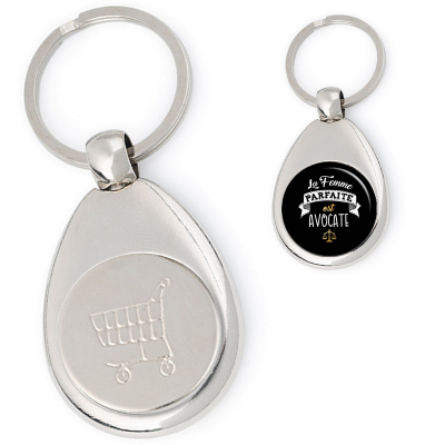 Achat porte clés jeton de caddie Avocate - idée cadeau Avocate