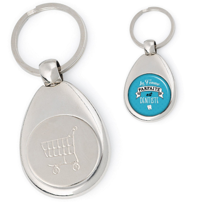 Achat porte clés jeton de caddie Dentiste - idée cadeau Dentiste