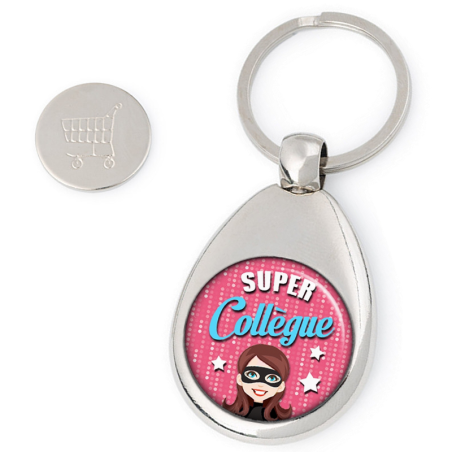       Porte clés super collègue - jeton de caddie collègue
    