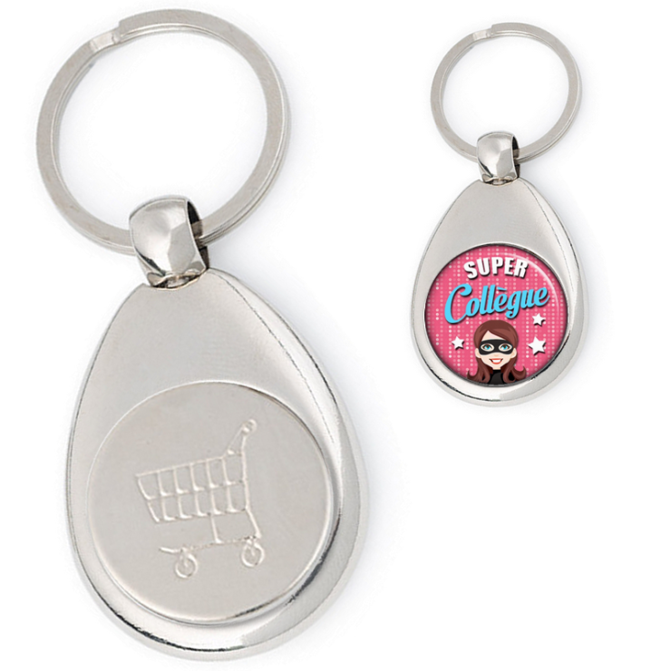 Porte clés jeton de caddiecollègue - Idée cadeau humoristique collègue de travail - cadeau départ collègue