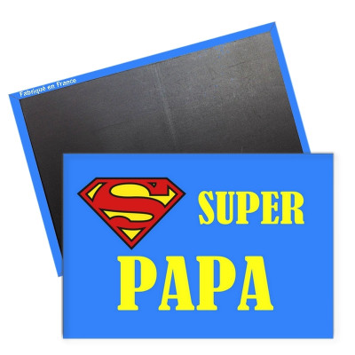 Magnet Super Papa rectangle - Aimant Papa - Idée cadeau papa