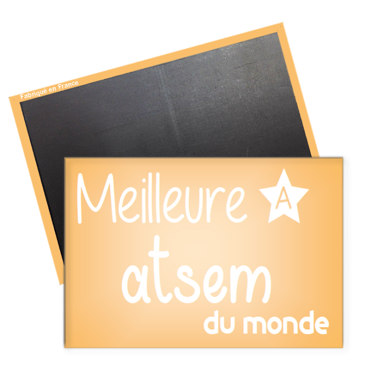 Magnet Atsem - magnet rectangle Atsem - cadeau fin année scolaire - Angora