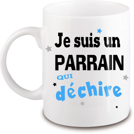       Mug Parrain qui déchire - Cadeau parrain personnalisé humour
    