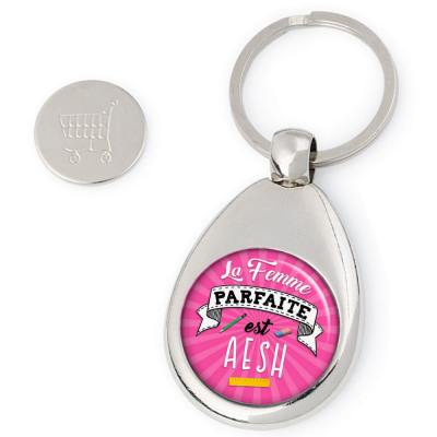 Porte clés jeton de caddie AESH