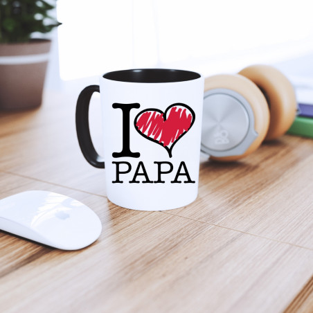       Mug noir personnalisé avectexte et photo
    