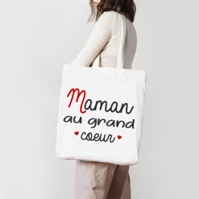 Boutique tote bag Maman au grand coeur - Angora
