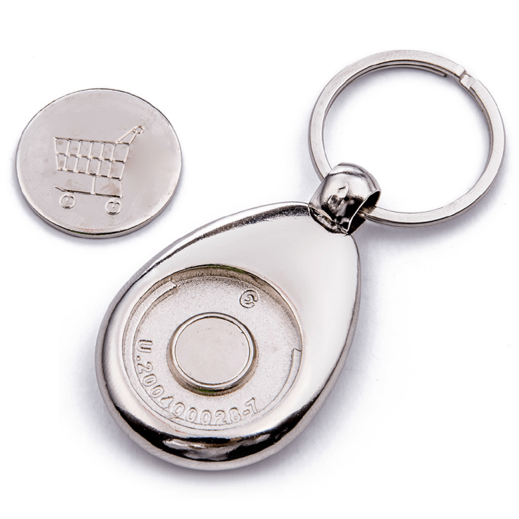       Porte-clés jeton de caddie personnalisable - Dos
    