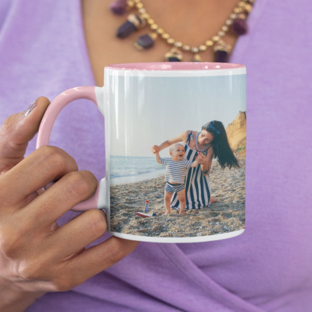       Mug photo avec texte rose
    