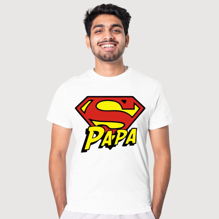 Tee shirt Super Papa - Cadeau anniversaire - Fête des pères