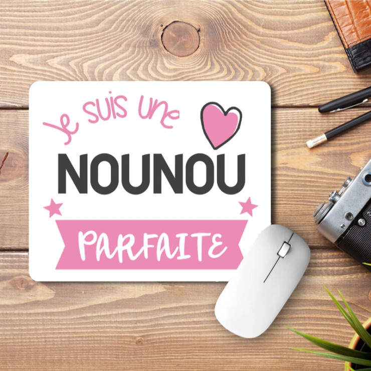 Tapis de souris nounou - Idée cadeau nounou - Anniversaire nounou - fête nounou - merci nounou - cadeau fin de contrat