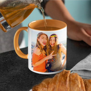 Achat mug personnalisé orange - Mug photo - Tasse personnalisable orange