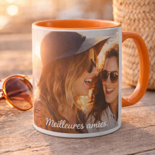 Mug personnalisé orange - Mug photo - Tasse personnalisable orange