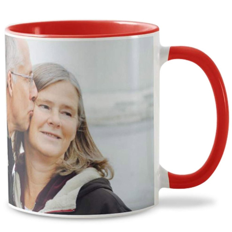 Mug photo rouge à personnaliser