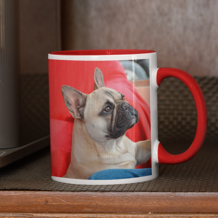 Mug personnalisé rouge avec photo - Image - Texte - Tasse photo rouge