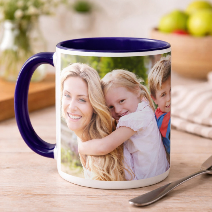 Mug Bleu personnalisé avec votre photo