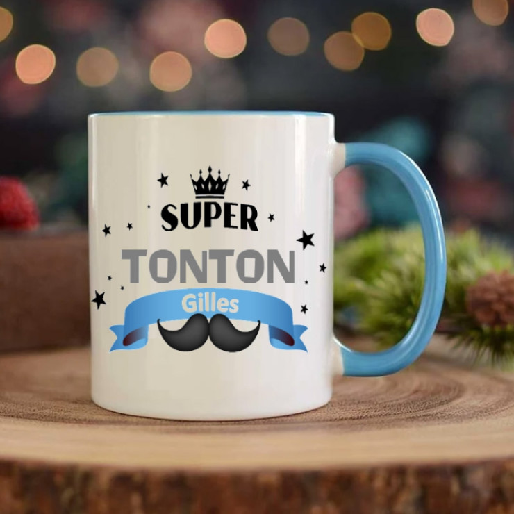 Mug Bleu personnalisé tonton - Cadeau anniversaire - Fête