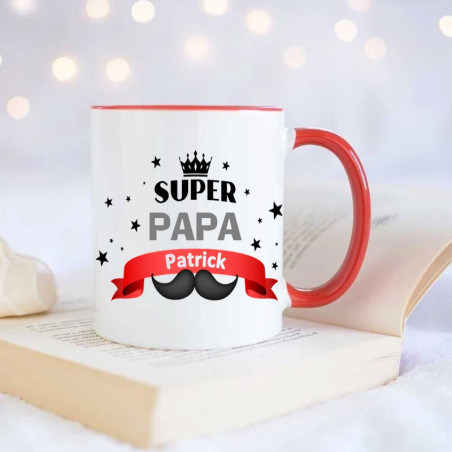       Mug rouge personnalisé papa - Cadeau personnalisable-papa - Mug papa rouge
    