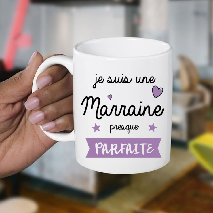 Mug Marraine - Cadeau baptême pour marraine - Tasse pas cher marraine