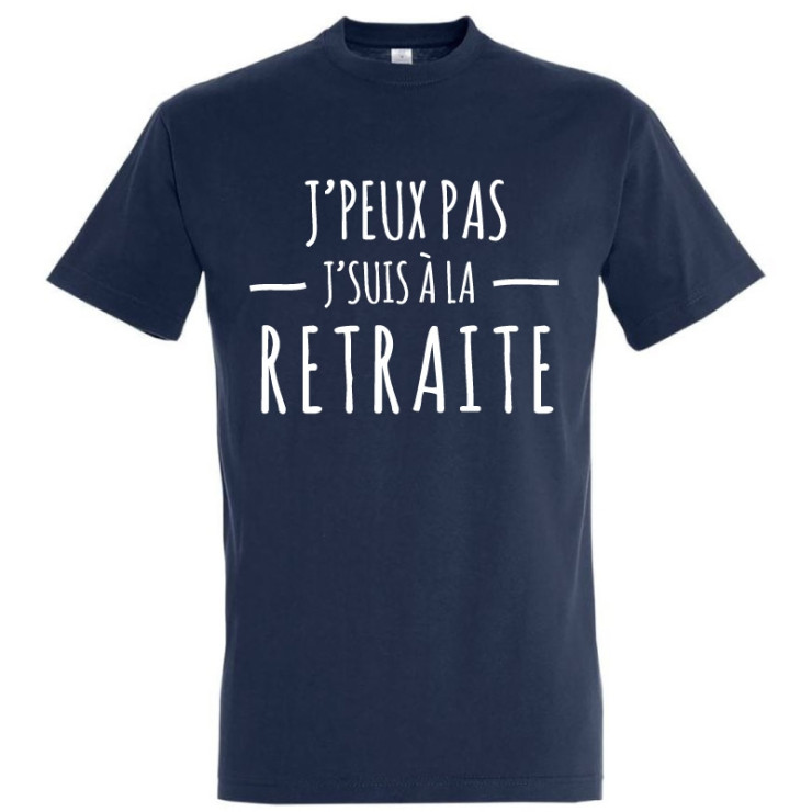 T-shirt retraite - Tee-shirt j'peux pas j'suis à la retraite - Homme - Bleu