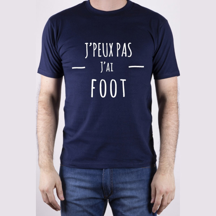Tee-shirt j'peux pas j'ai foot - Bleu