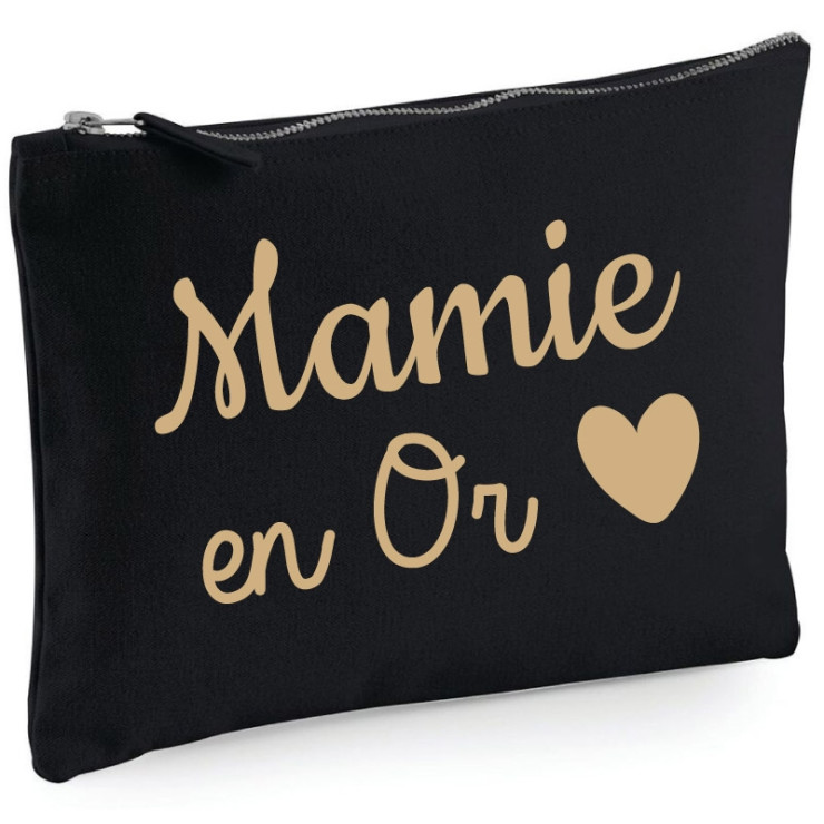 Pochette Mamie en Or - Trousse maquillage noire