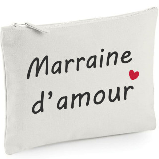 Pochette Marraine d'amour - Trousse maquillage Blanche