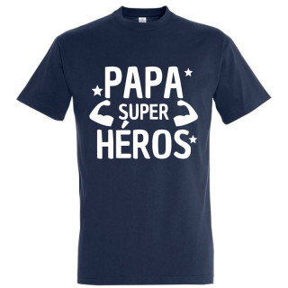 T-shirt Papa super-héros - Bleu