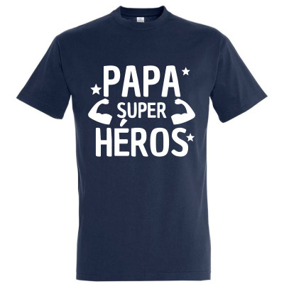 T-shirt Papa super-héros - Bleu