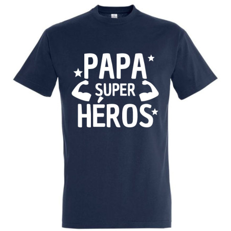       T-shirt Papa super-héros - Bleu
    
