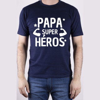 Boutique t-shirt Papa super-héros - Bleu