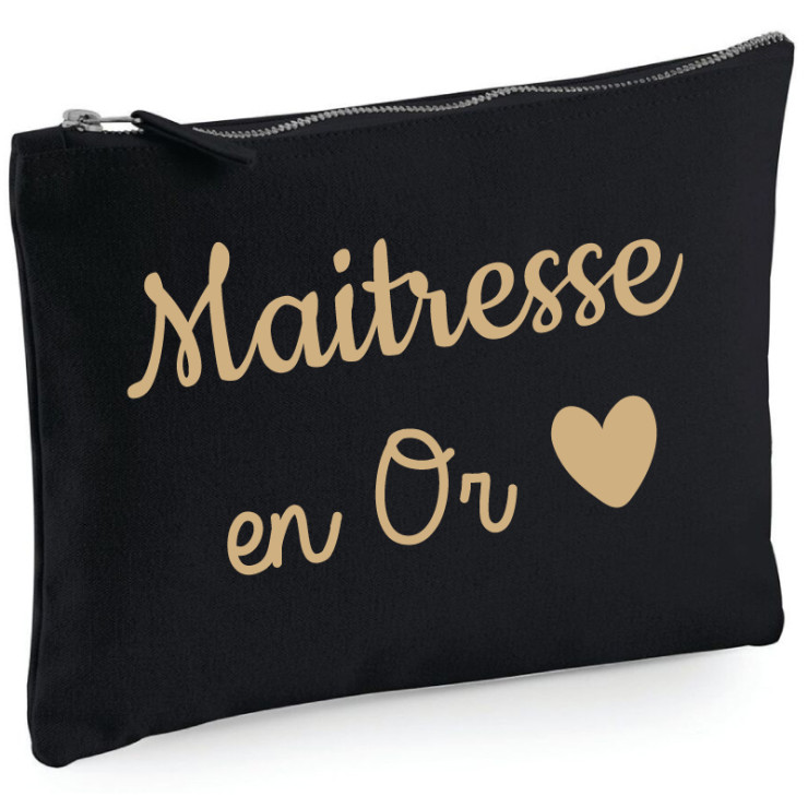       Pochette Maîtresse en Or - Cadeau symbolique et utile pour la fin de l’année scolaire
    