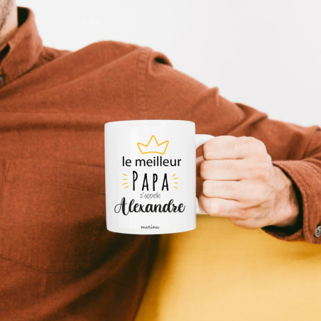       Mug le meilleur Papa s'appelle... - Mug personnalisable avec prénom
    