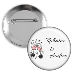 Badge mariage avec prénoms