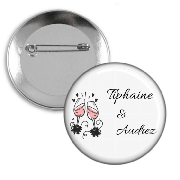Badge mariage avec prénoms