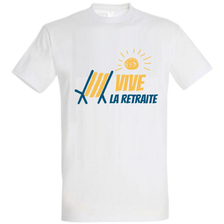 T-shirt Vive la retraite - Blanc